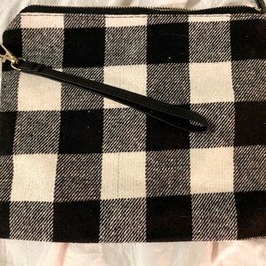 Buffalo plaid wristlet
